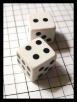 Dice : Dice - 6D - Eraser Dice White Gift Libby Aug 2009